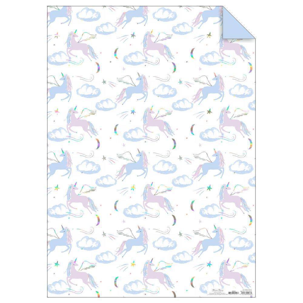 Meri Meri Unicorn Gift Wrap Roll (set of 3 sheets) - partyalacarte.co.in