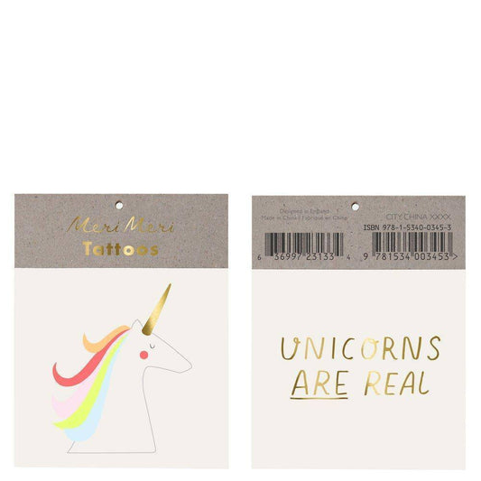 Meri Meri Unicorns Are Real Small Tattoos (set of 2 sheets) - partyalacarte.co.in