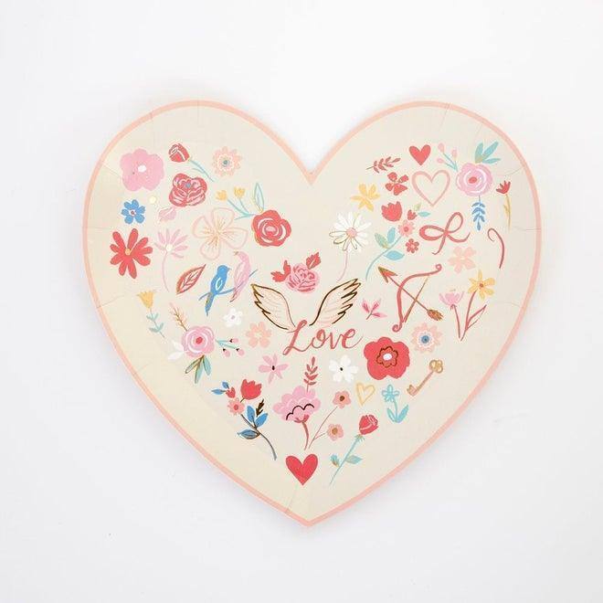 Meri Meri Valentine Heart Die Cut Plates (set of 8) - partyalacarte.co.in