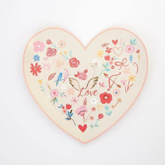 Meri Meri Valentine Heart Die Cut Plates (set of 8) - partyalacarte.co.in