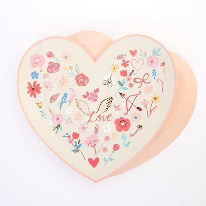 Meri Meri Valentine Heart Die Cut Plates (set of 8) - partyalacarte.co.in