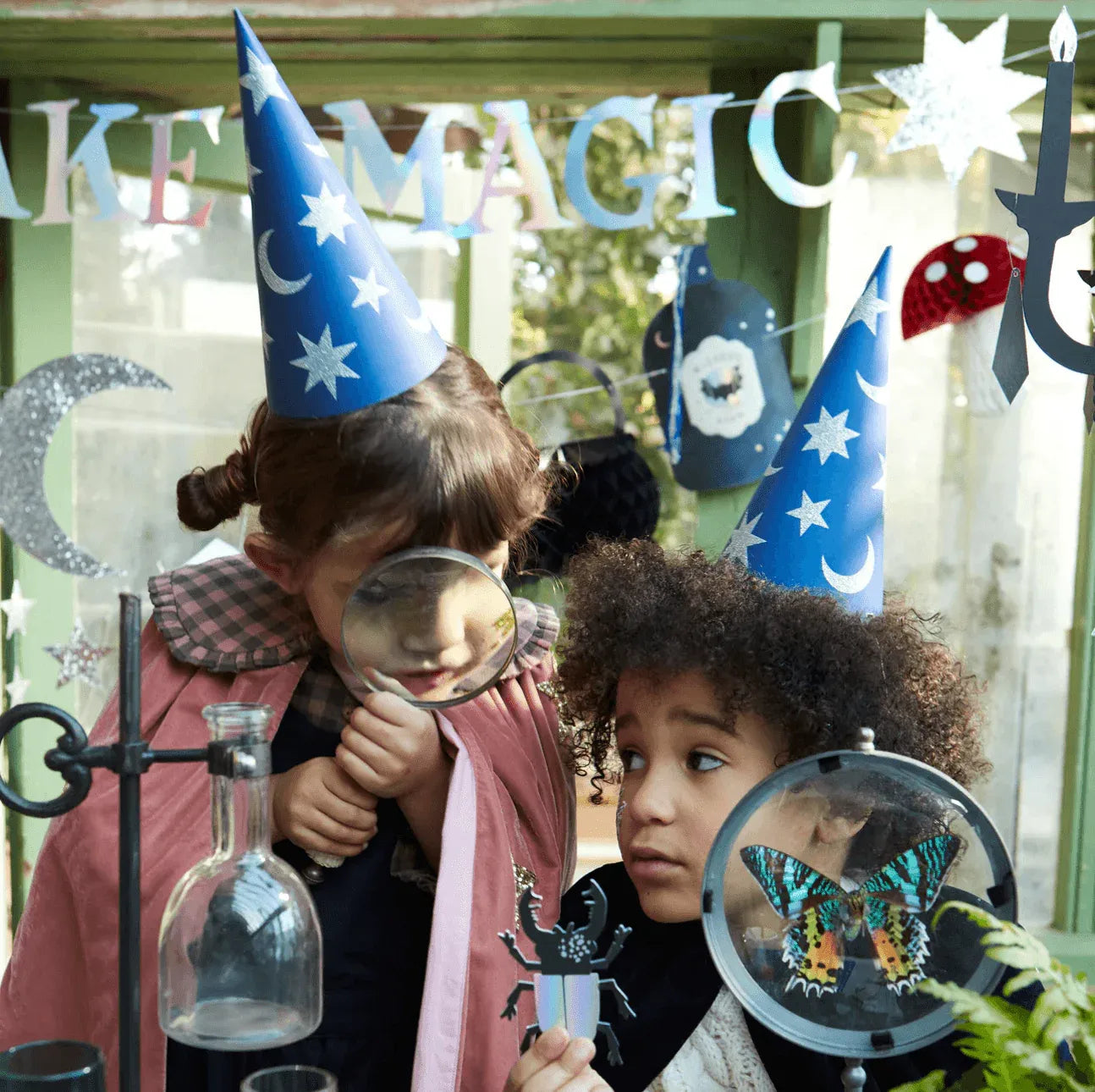 Meri Meri Wizard Party Hats & Wands (x 6) - partyalacarte.co.in