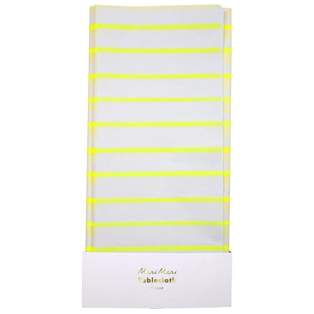 Meri Meri Yellow Stripe Paper Tablecloth - partyalacarte.co.in