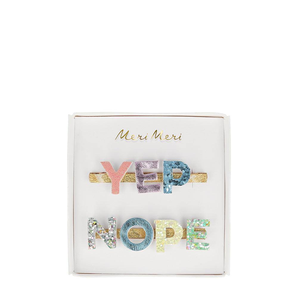 Meri Meri Yep Nope Hair Clips (set of 2) - partyalacarte.co.in