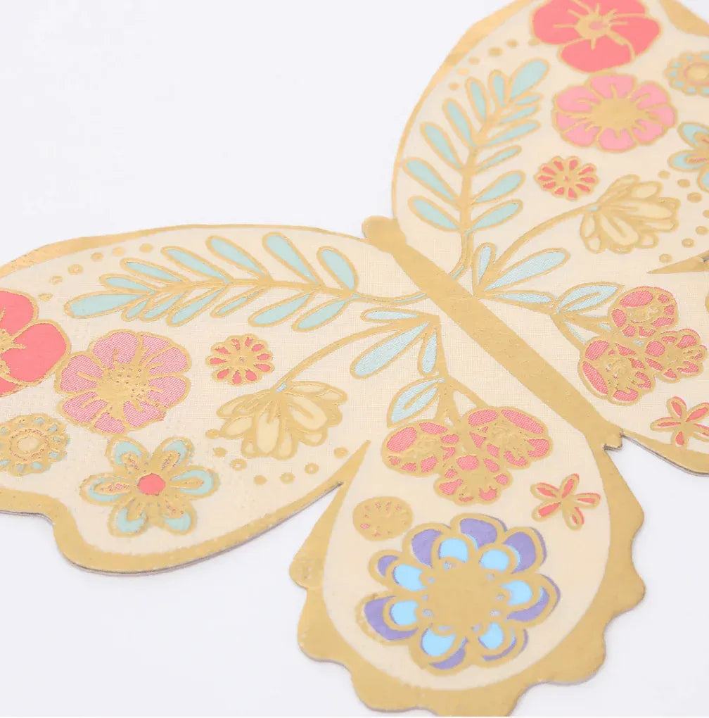 Meri Meri Floral Butterfly Napkins (x 16) - partyalacarte.co.in