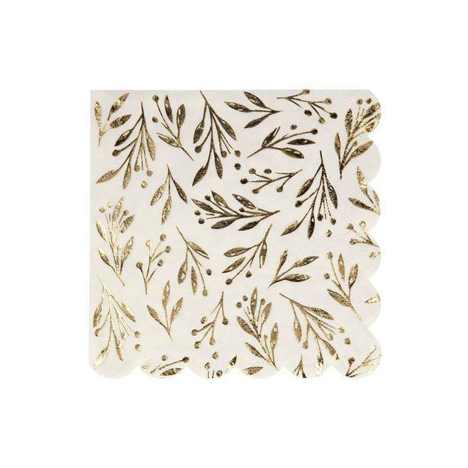 Meri Meri Gold Leaf Large Napkins (set of 16) - partyalacarte.co.in