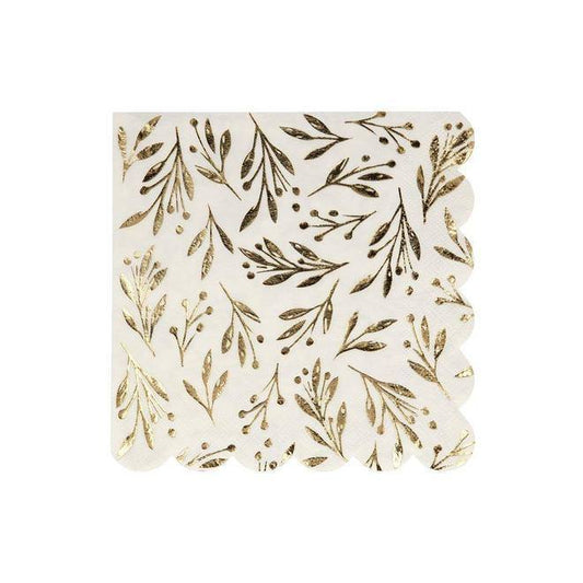 Meri Meri Gold Leaf Large Napkins (set of 16) - partyalacarte.co.in