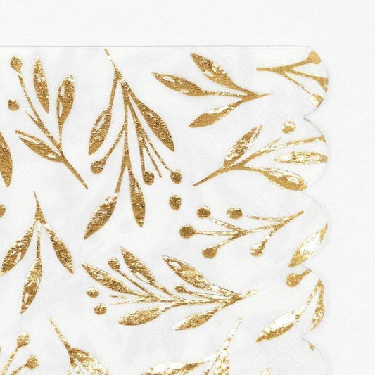 Meri Meri Gold Leaf Large Napkins (set of 16) - partyalacarte.co.in