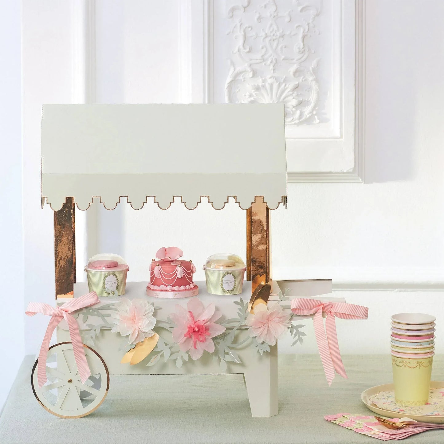 Meri Meri Ladurée Paris Macaron Cart Centrepiece - partyalacarte.co.in