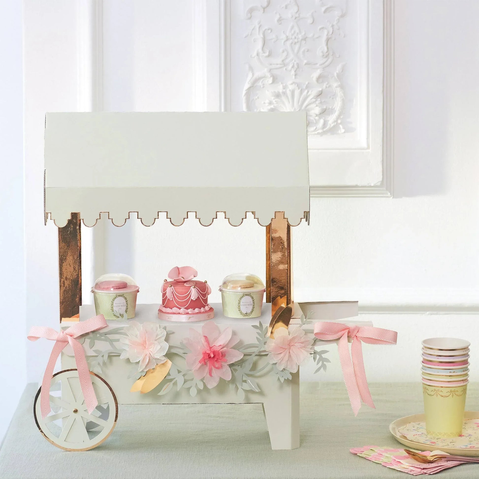 Meri Meri Ladurée Paris Macaron Cart Centrepiece - partyalacarte.co.in