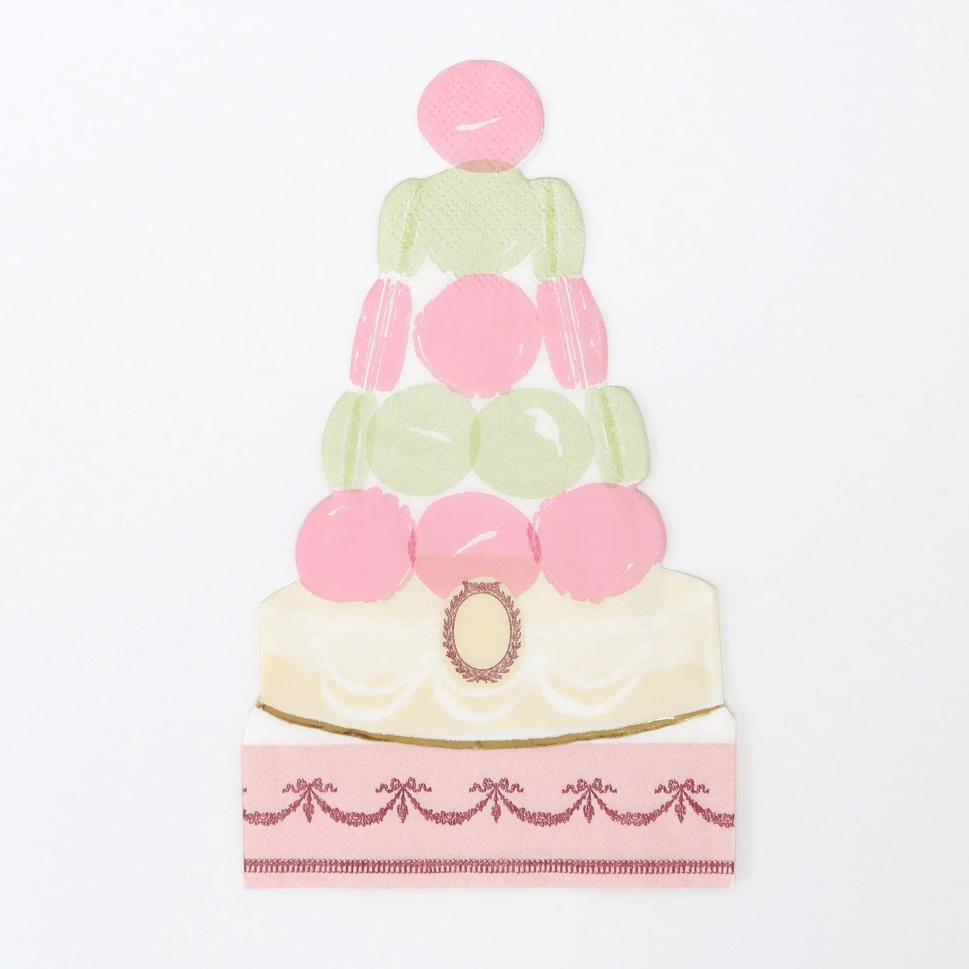 Meri Meri Ladurée Paris Macaron Pyramid Napkins (x16) - partyalacarte.co.in