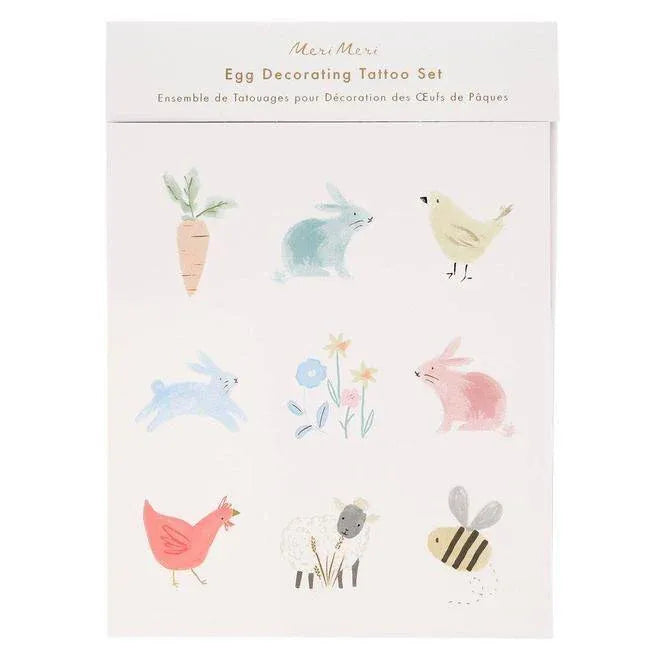 Meri Meri Spring Bunny Egg Decorating Tattoo Kit (set of 27 tattoos) - partyalacarte.co.in