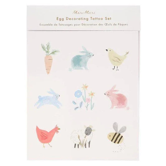 Meri Meri Spring Bunny Egg Decorating Tattoo Kit (set of 27 tattoos) - partyalacarte.co.in