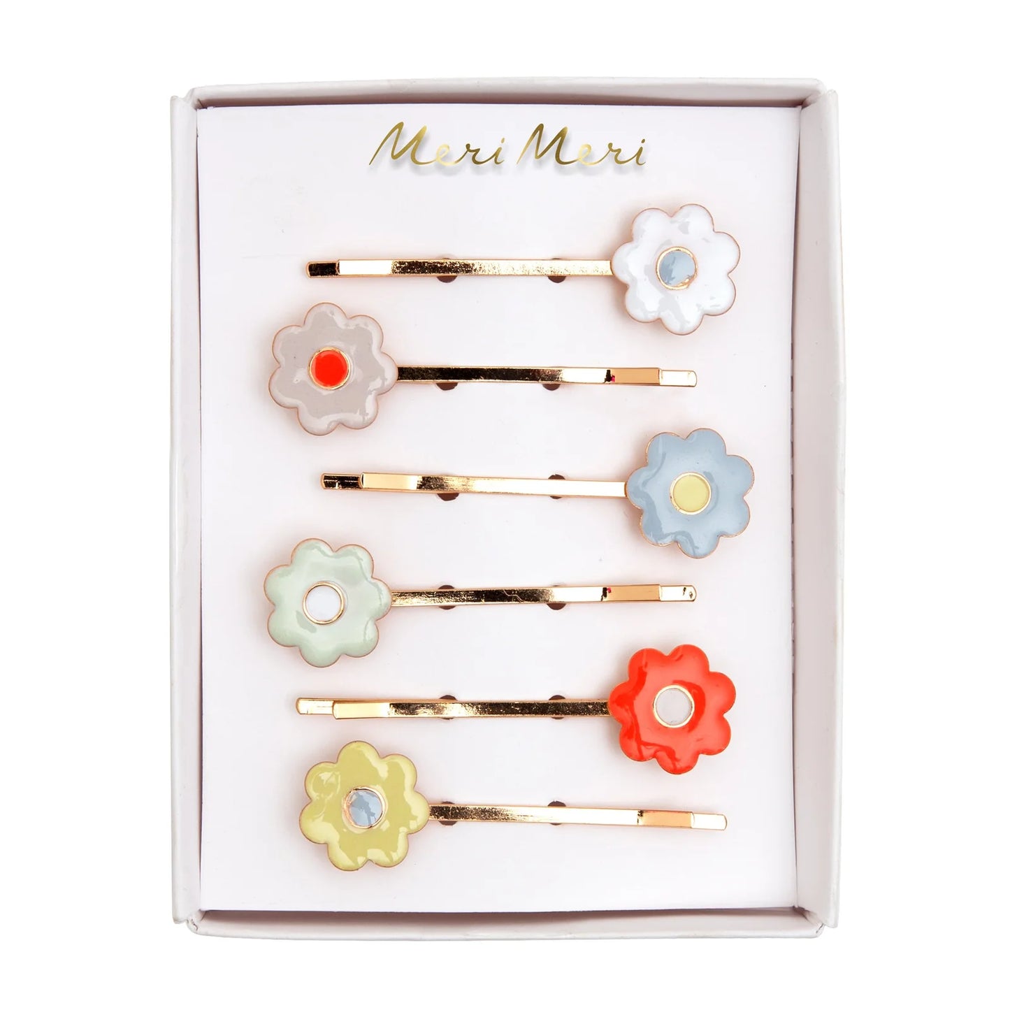Daisy Enamel Hair Slides | Set of 6