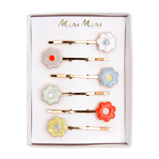 Daisy Enamel Hair Slides | Set of 6