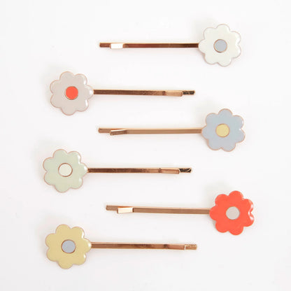 Daisy Enamel Hair Slides | Set of 6