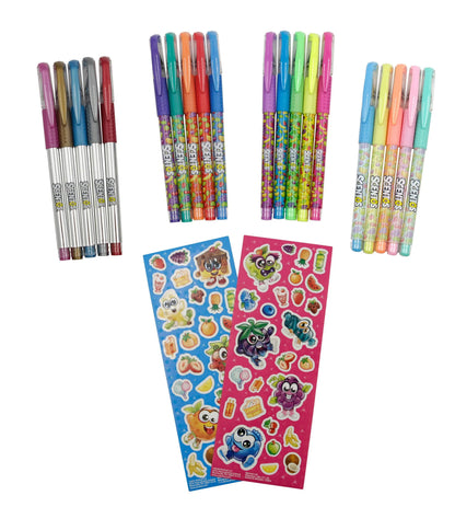 SCENTOS Scented GEL PENS (pack of 20) [2 Sticker Sheets]