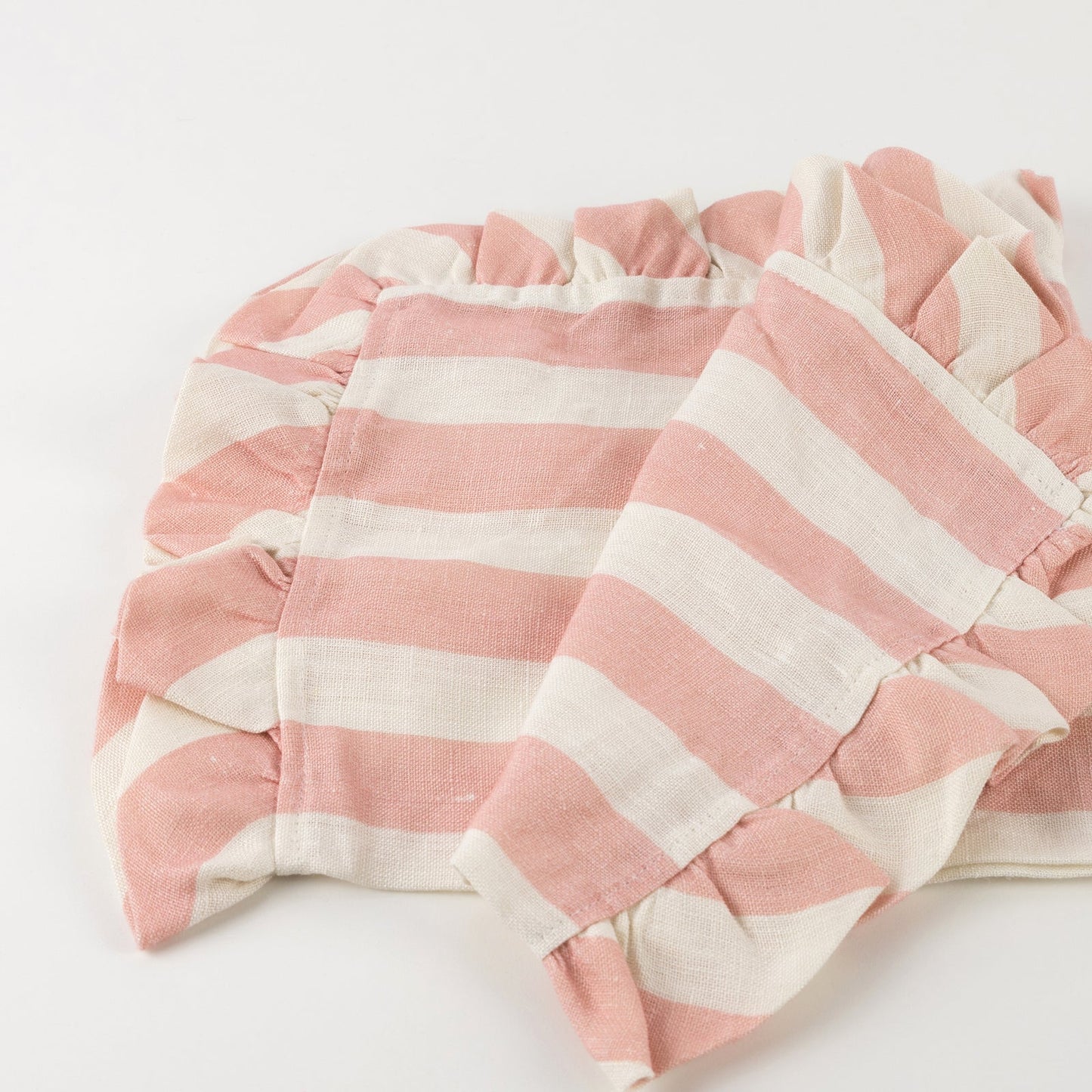 Stripe Ruffle Fabric Napkins | Pack of 4