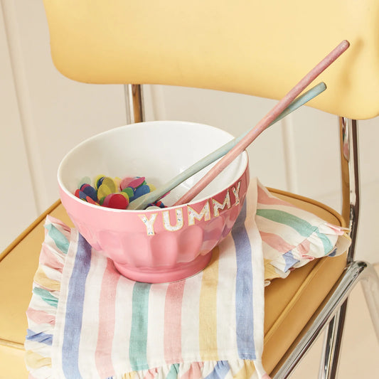 Multi Stripe Ruffle Fabric Napkins | Pack of 4