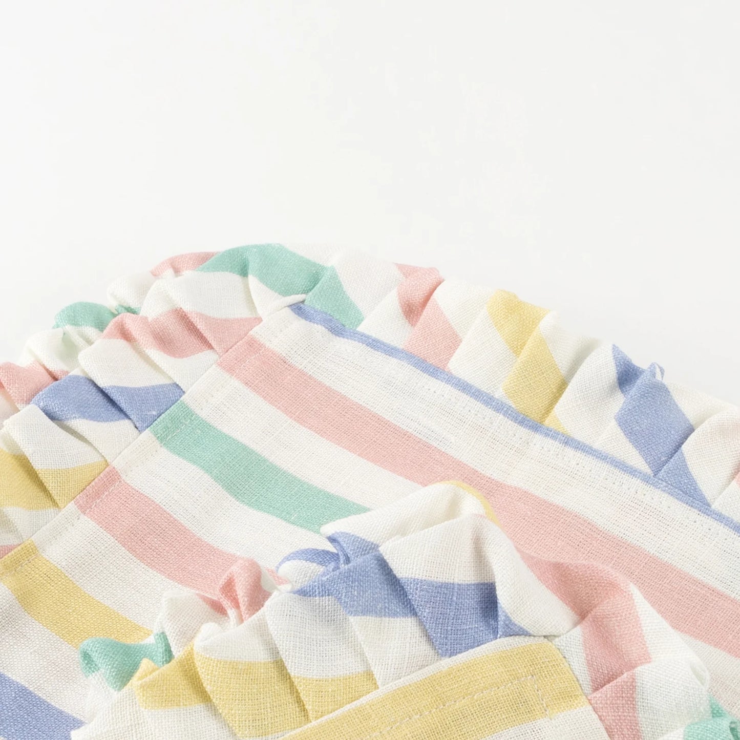 Multi Stripe Ruffle Fabric Napkins | Pack of 4
