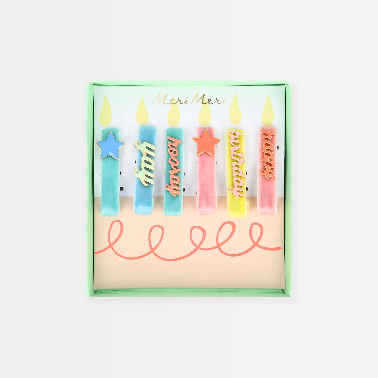 Happy Birthday Enamel Hair Clips | Set of 6