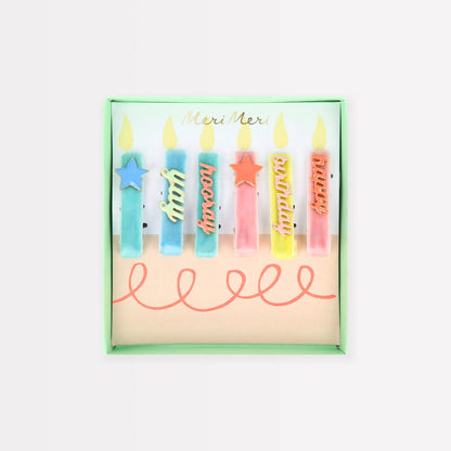 Happy Birthday Enamel Hair Clips | Set of 6