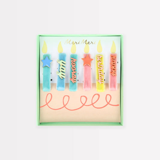 Happy Birthday Enamel Hair Clips | Set of 6
