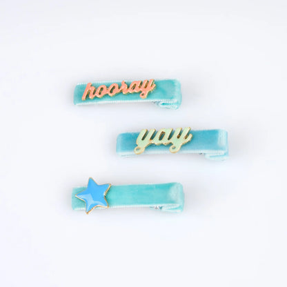 Happy Birthday Enamel Hair Clips | Set of 6
