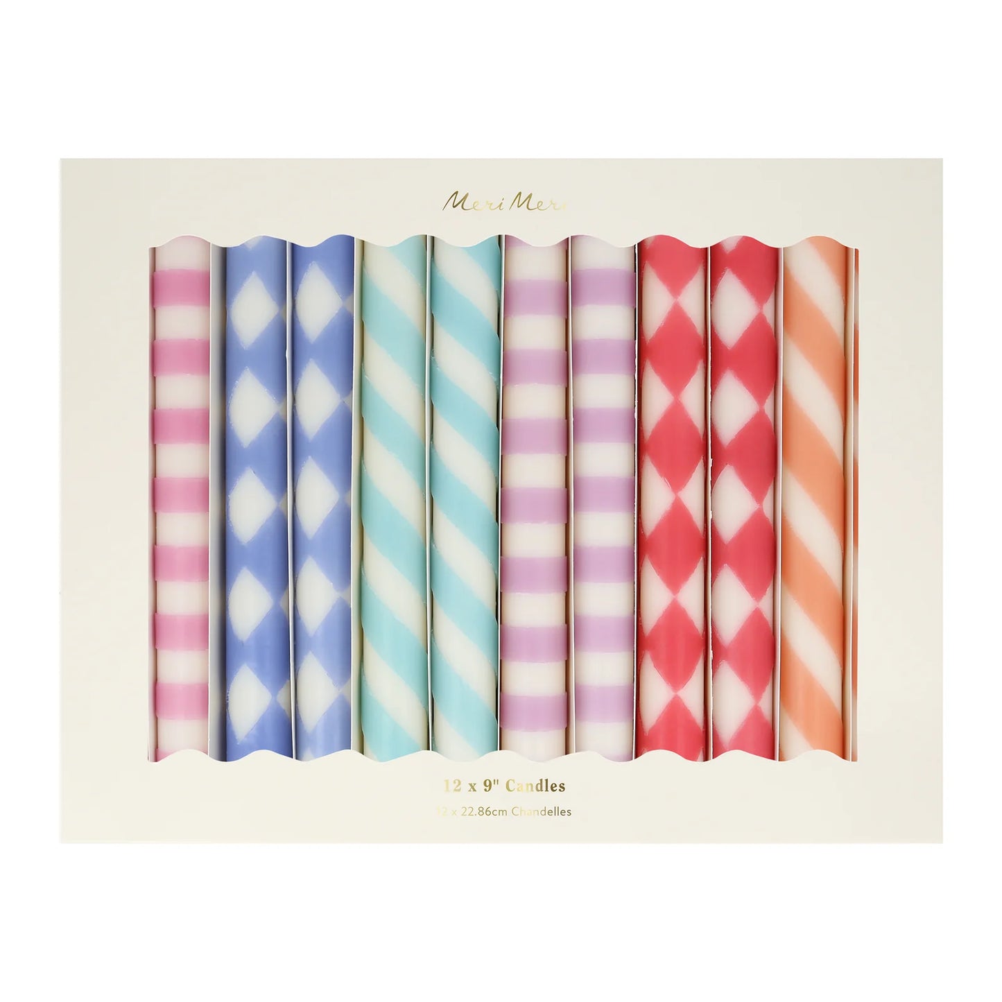Patterned Table Candles | Pack of 12