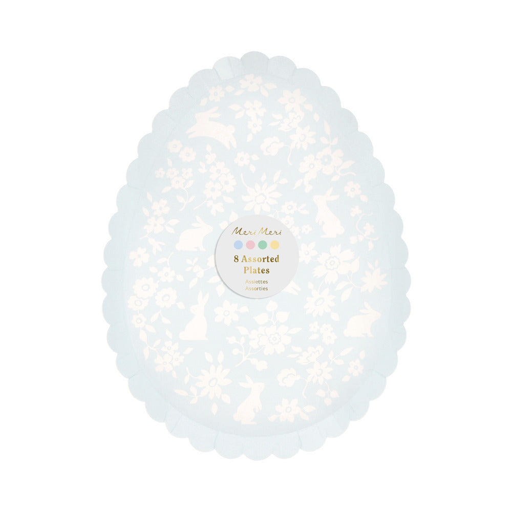 Ditsy Bunny Egg Plates (x 8)