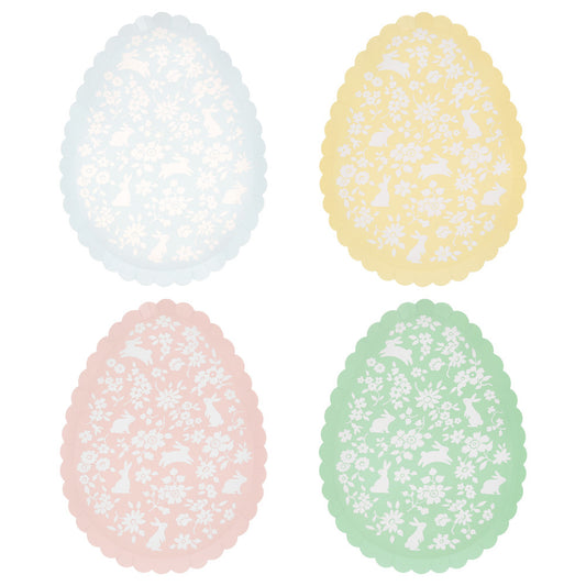 Ditsy Bunny Egg Plates (x 8)