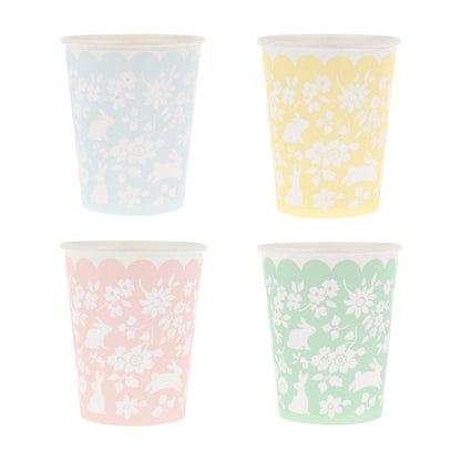Ditsy Bunny Cups (x 8)