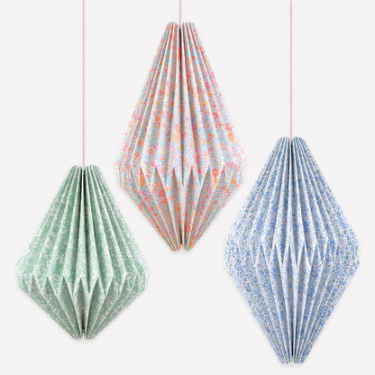 Meri Meri x Liberty Origami Lantern Decorations | Pack of 3