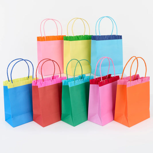 Bright Fringed Party Bags | Pack of 8