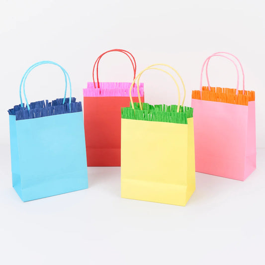 Bright Fringed Party Bags | Pack of 8
