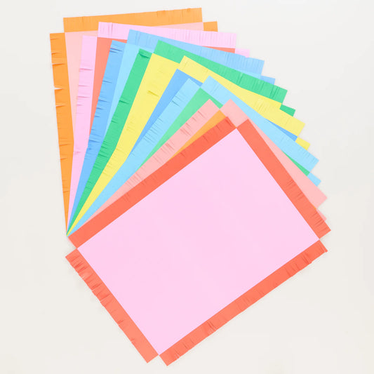 Fringed Paper Placemats | Pack of 12