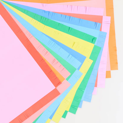 Fringed Paper Placemats | Pack of 12