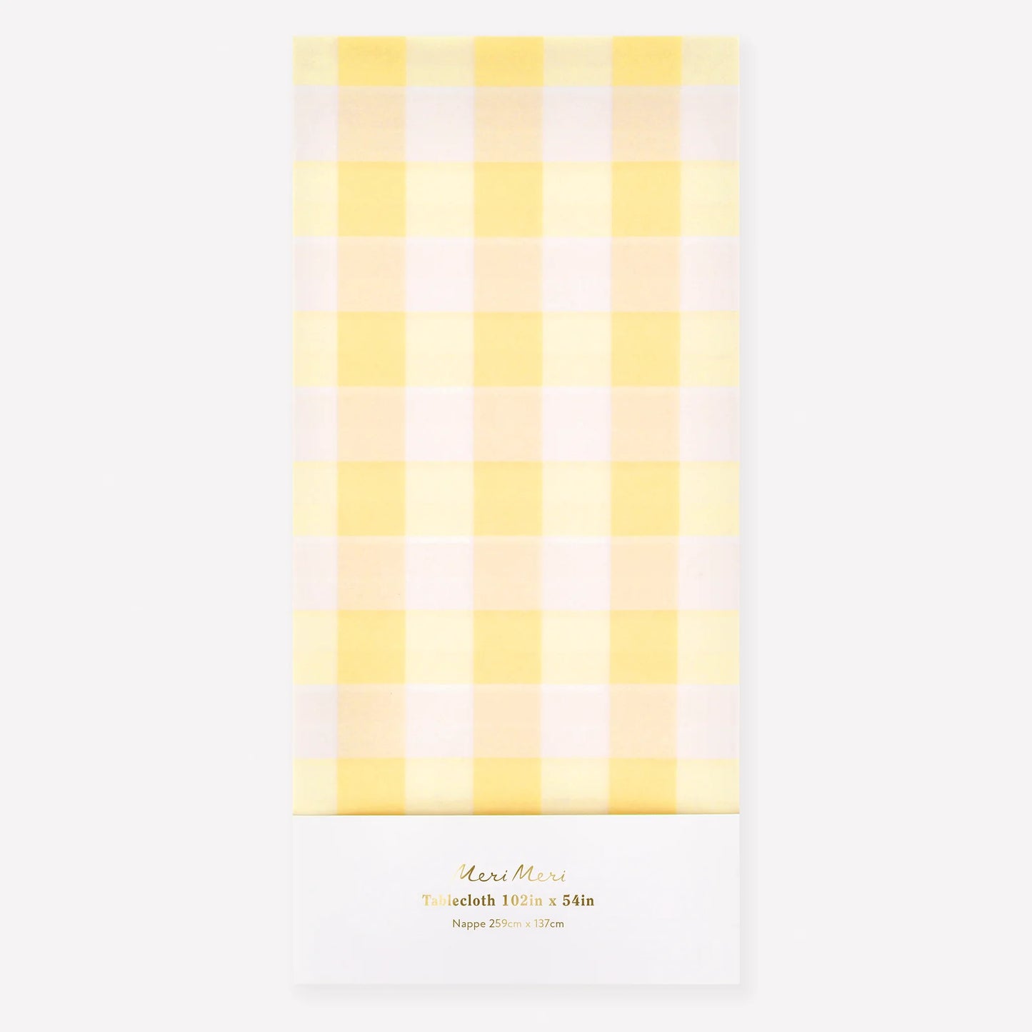 Yellow Gingham Paper Tablecloth
