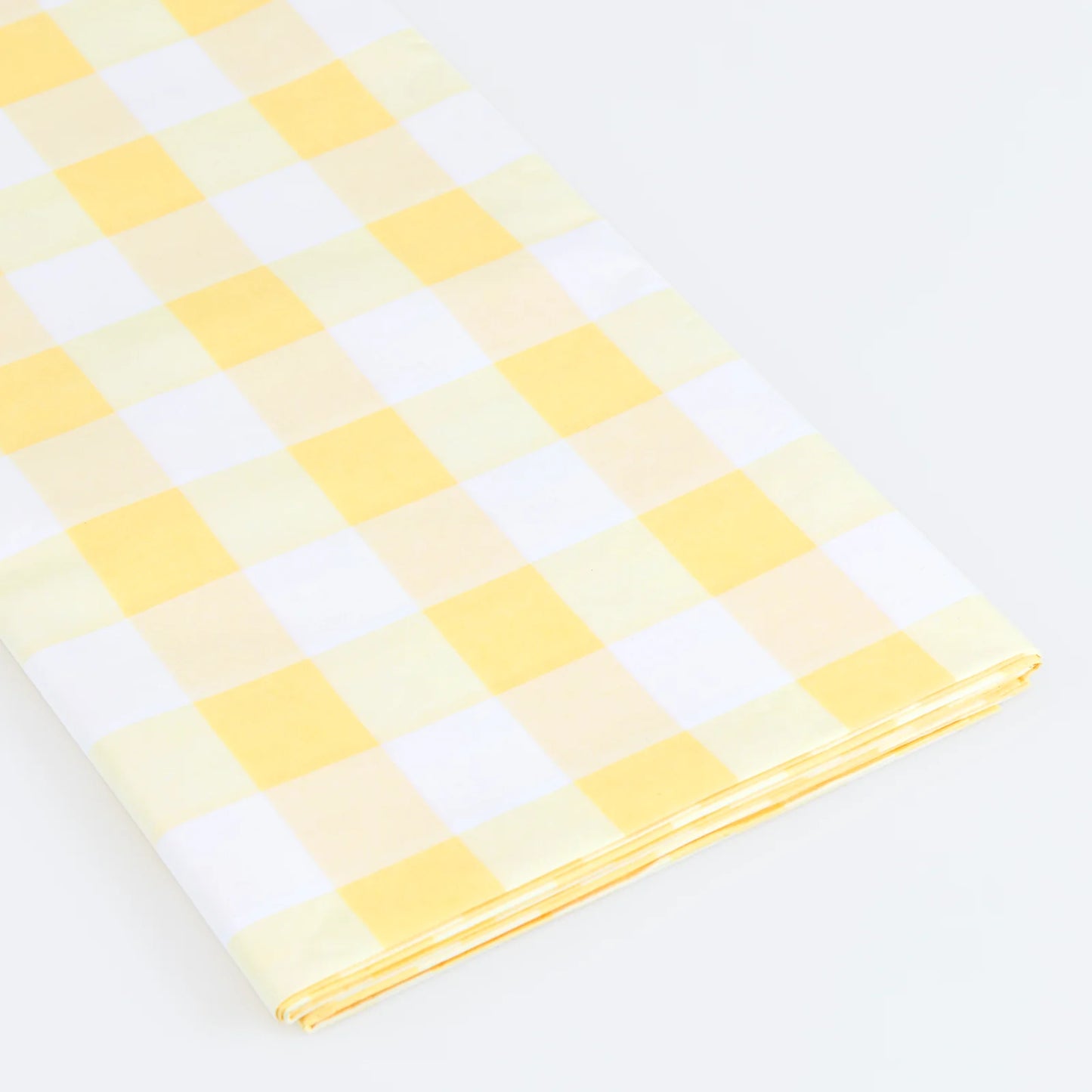Yellow Gingham Paper Tablecloth