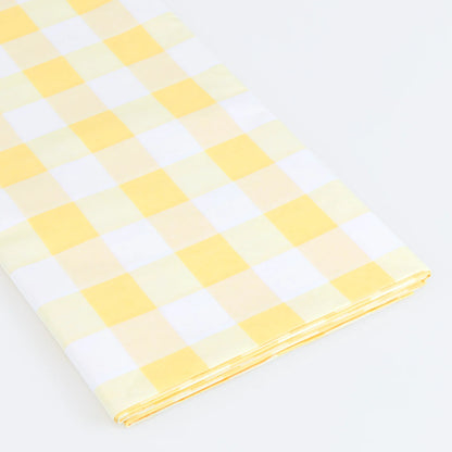 Yellow Gingham Paper Tablecloth