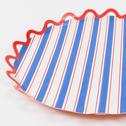 Nautical Striped Side Plates | Pack of 8