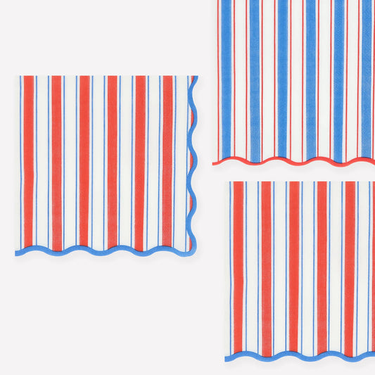 Nautical Striped Large Napkins | Pack of 16