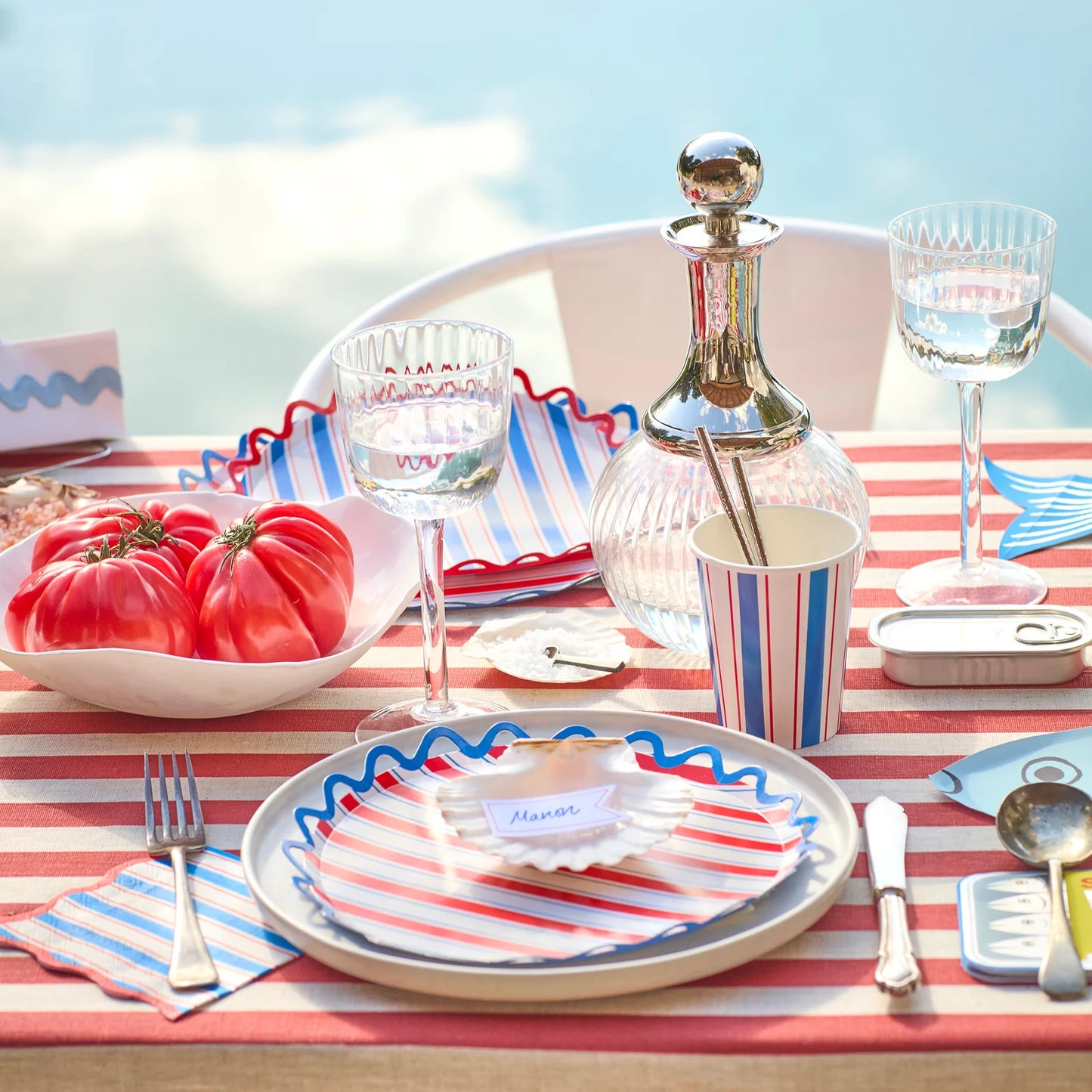 Nautical Striped Cups | Pack of 8