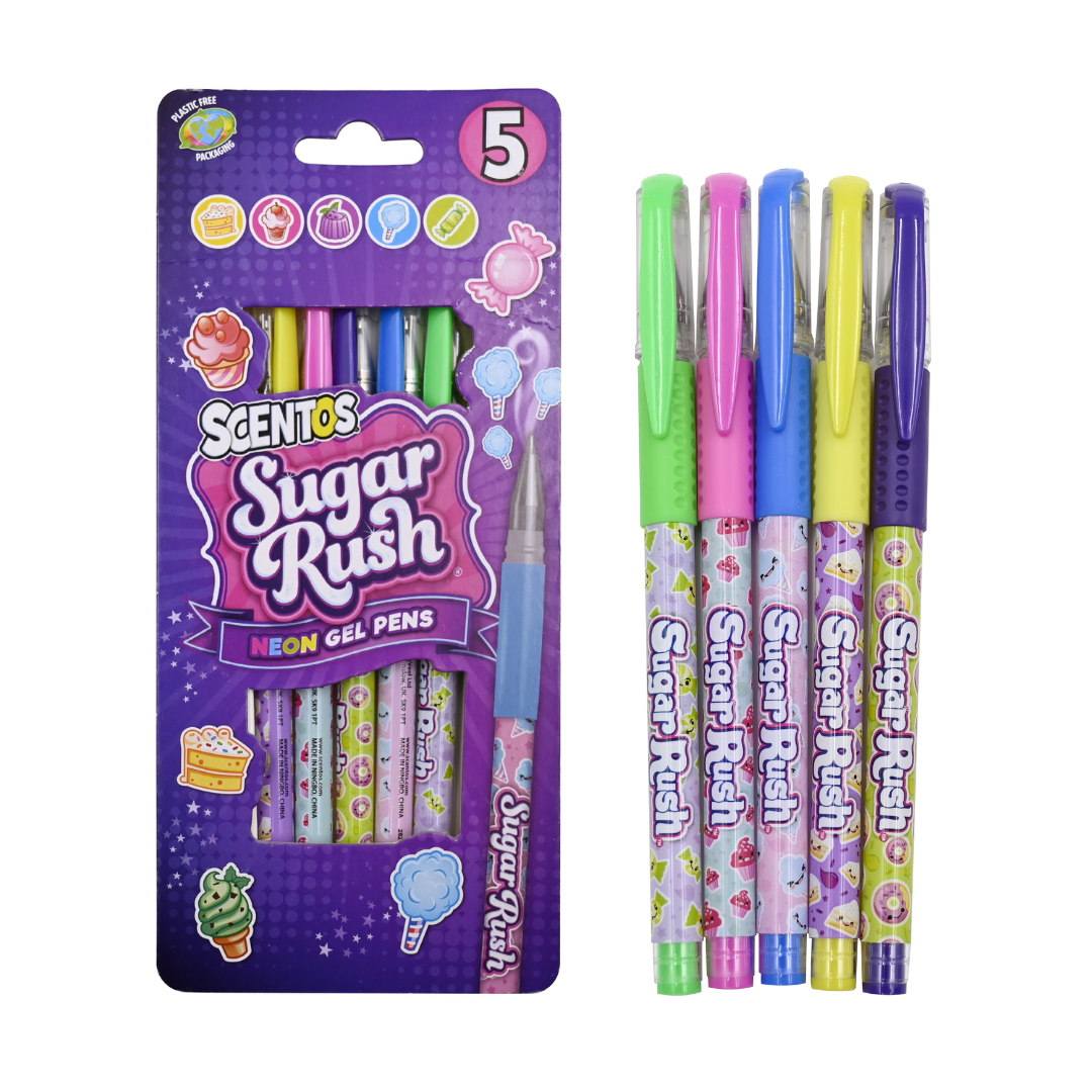 Sugar Rush Scented Neon Gel Pens, Pack Of 5