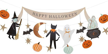 Happy Halloween Glitter Star & Pumpkin Garlands | Pack of 3