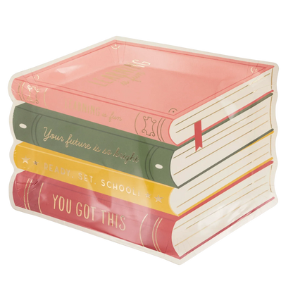 Stack of Books Paper Plate ( x8)