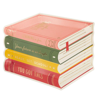 Stack of Books Paper Plate ( x8)