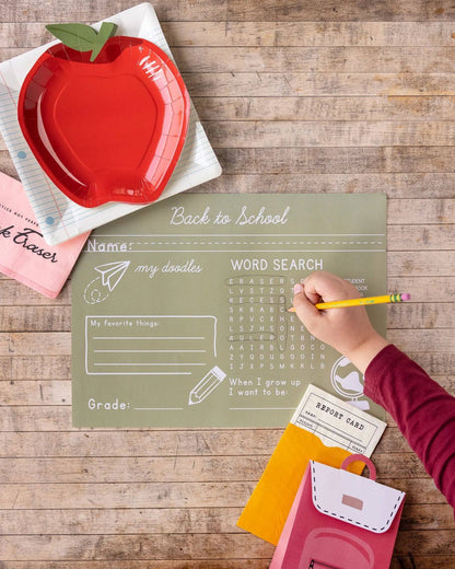 Occasions By Shakira - Back To School Green Chalkboard Placemat (x12)