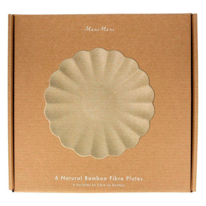 Large Multicolor Reusable Bamboo Plates (x 6)