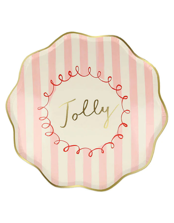 Christmas Striped Side Plates (x 8)